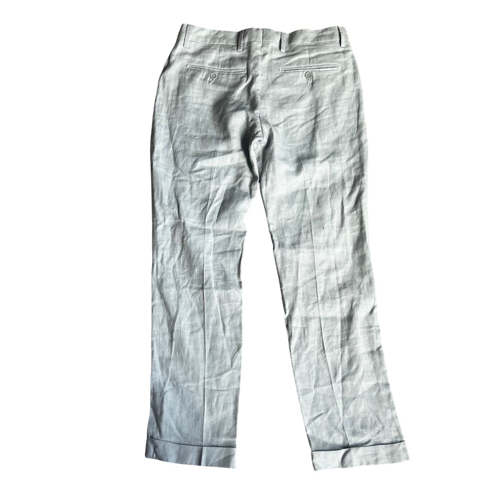 Kirrin Finch Light Blue 100% Linen Dress Pants Made in Italy Size 6